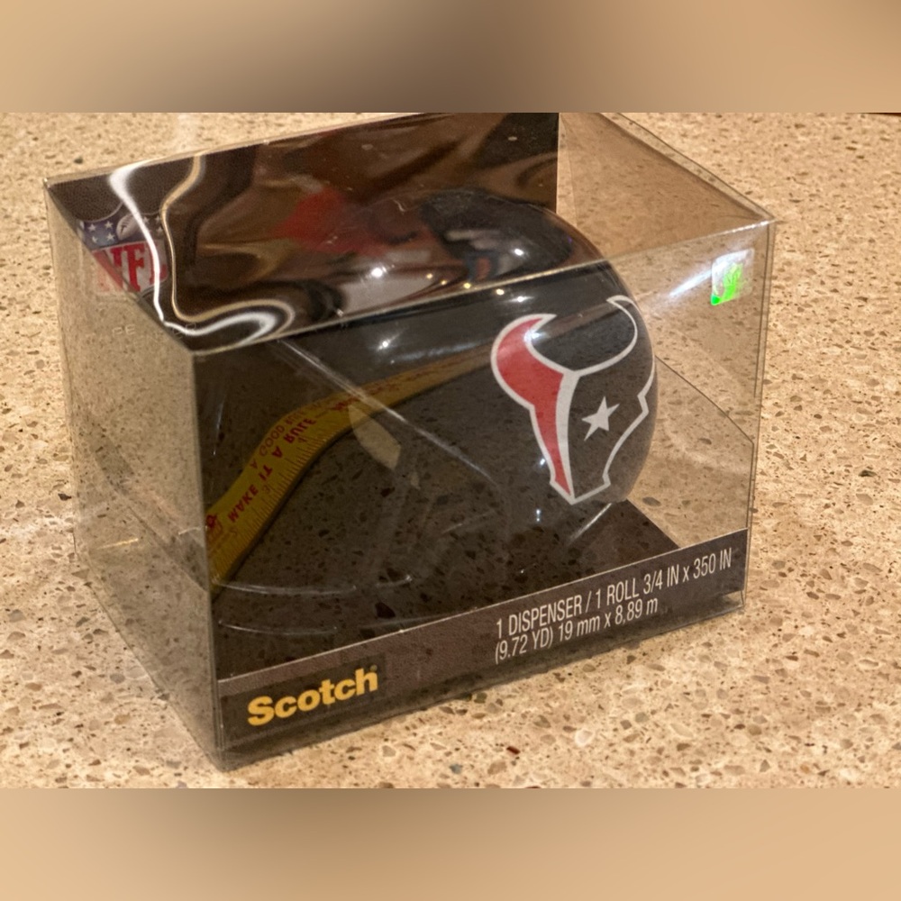 🔥NFL Houston Texans RIDDELL Scotch Tape Dispenser NIB W/Tape 2013 C-32 Helmet